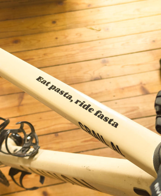 Eat pasta, ride fasta sticker, bonk - bike sticker vinyl decal, bike dekoration, carb loading - Handmade