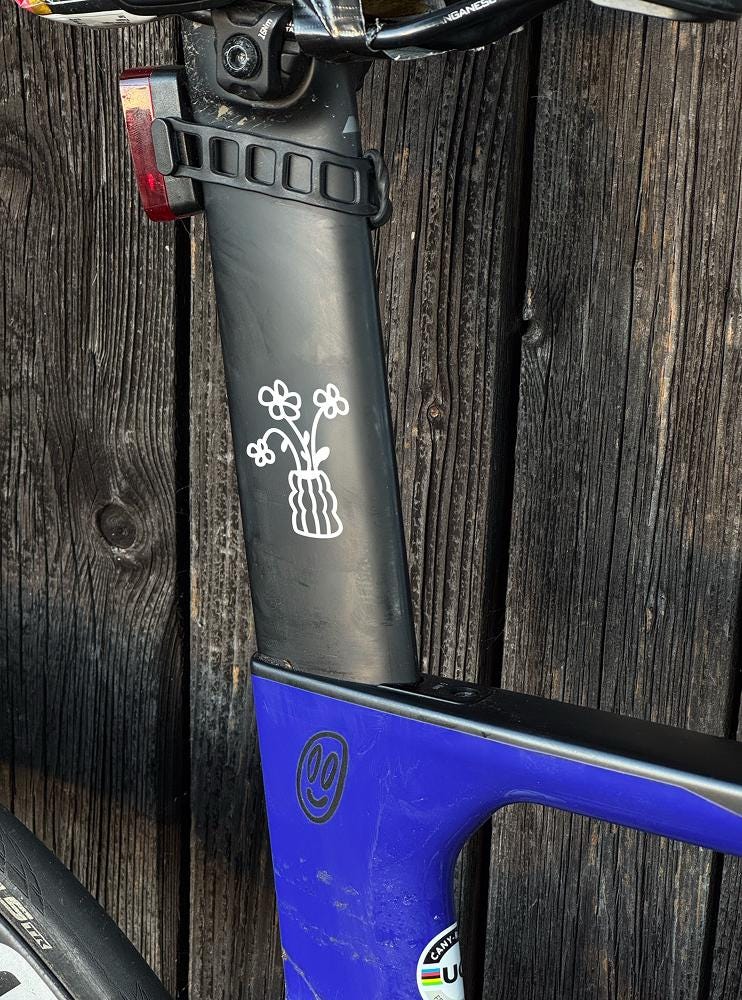 Blumenstrauß, Fahrrad Sticker Vinyl, Blumen, Süße Blumen Deko, Fahrrad-Deko - Handmade