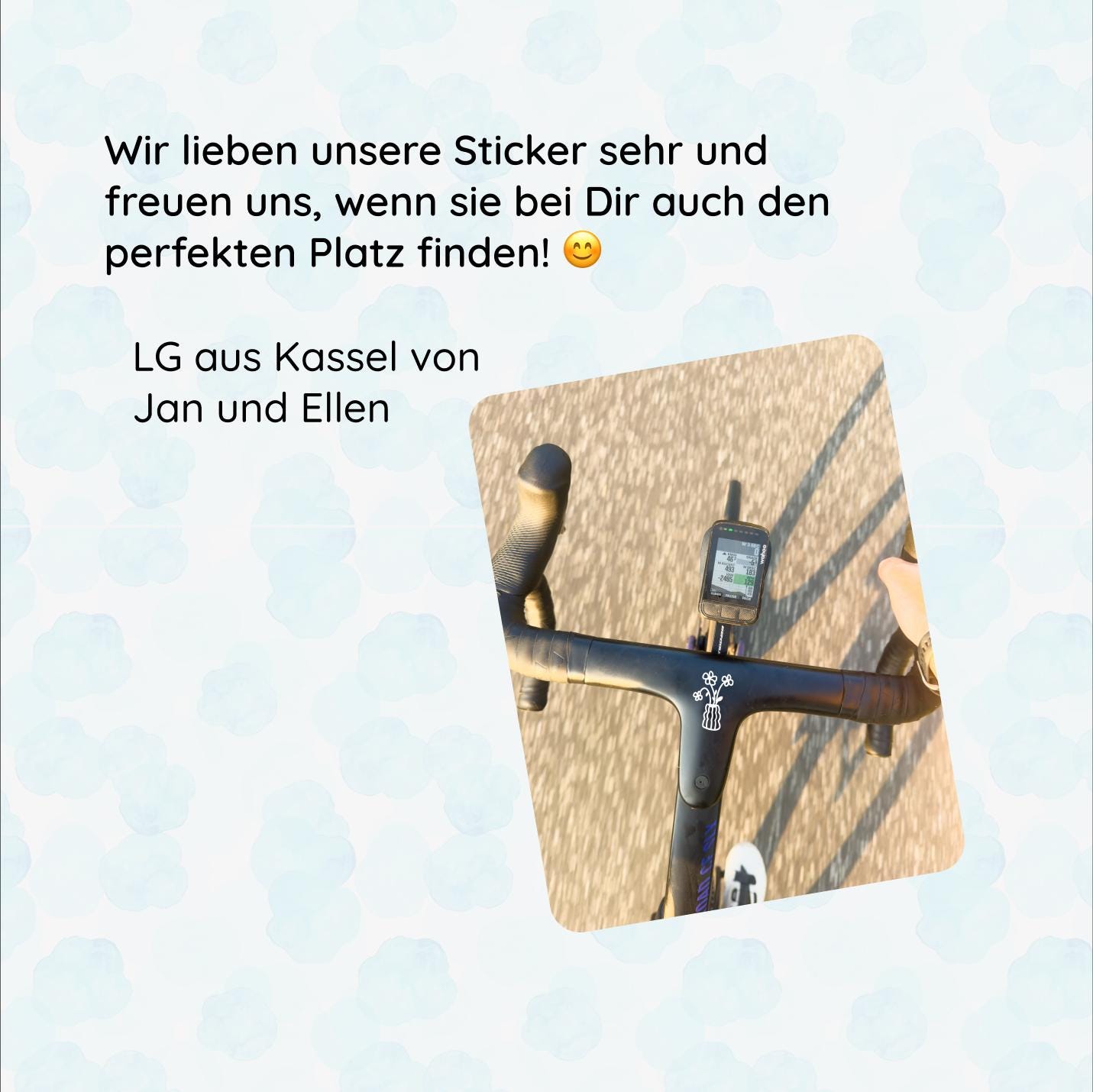 Blumenstrauß, Fahrrad Sticker Vinyl, Blumen, Süße Blumen Deko, Fahrrad-Deko - Handmade