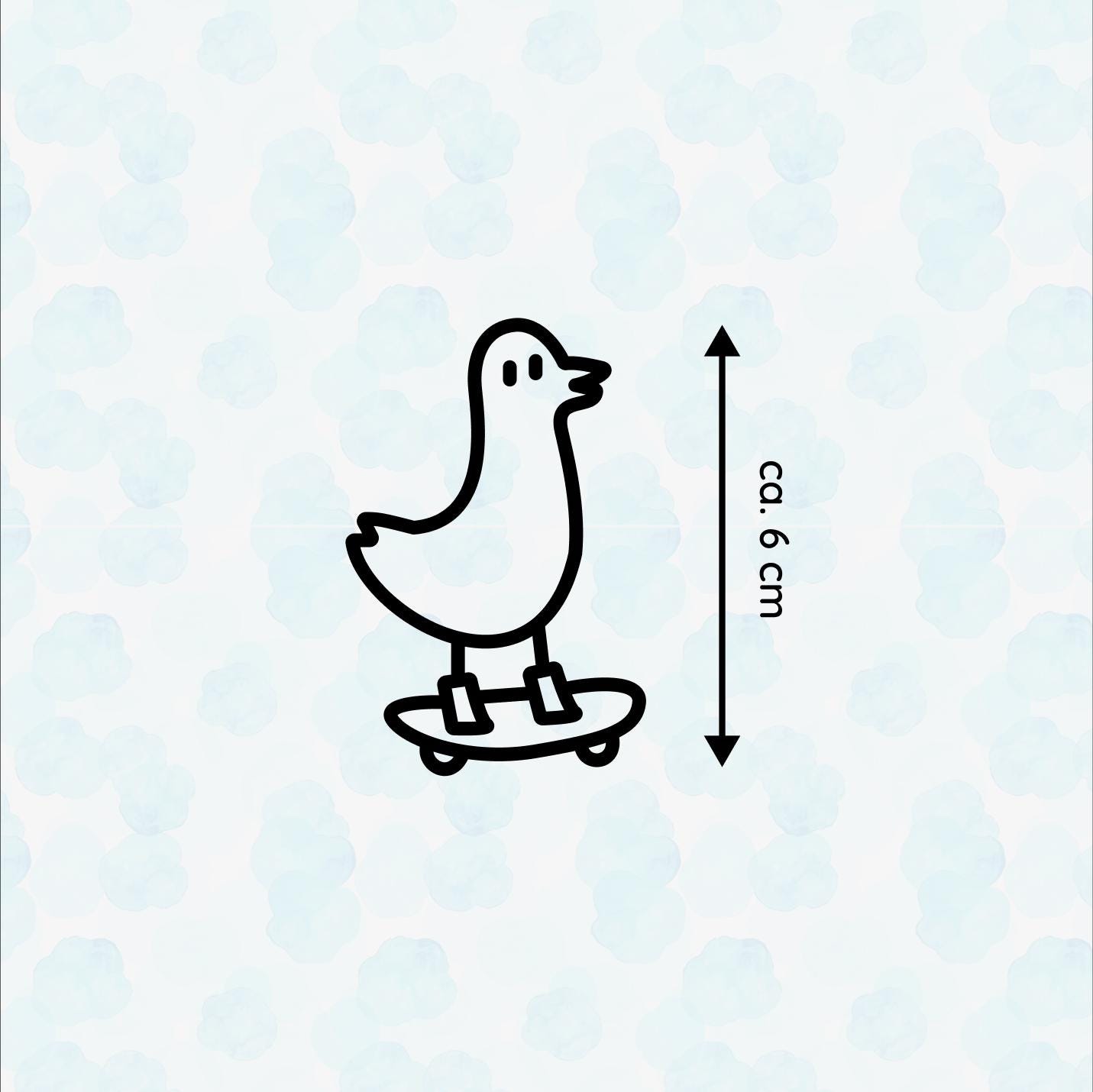 Coole Skater-Ente , Fahrrad Sticker Vinyl, Ente Design, Hipster Ente Sticker, Fahrrad-Deko - Handmade