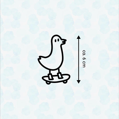 Coole Skater-Ente , Fahrrad Sticker Vinyl, Ente Design, Hipster Ente Sticker, Fahrrad-Deko - Handmade
