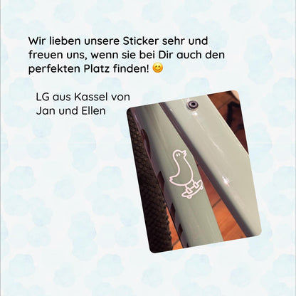 Coole Skater-Ente , Fahrrad Sticker Vinyl, Ente Design, Hipster Ente Sticker, Fahrrad-Deko - Handmade