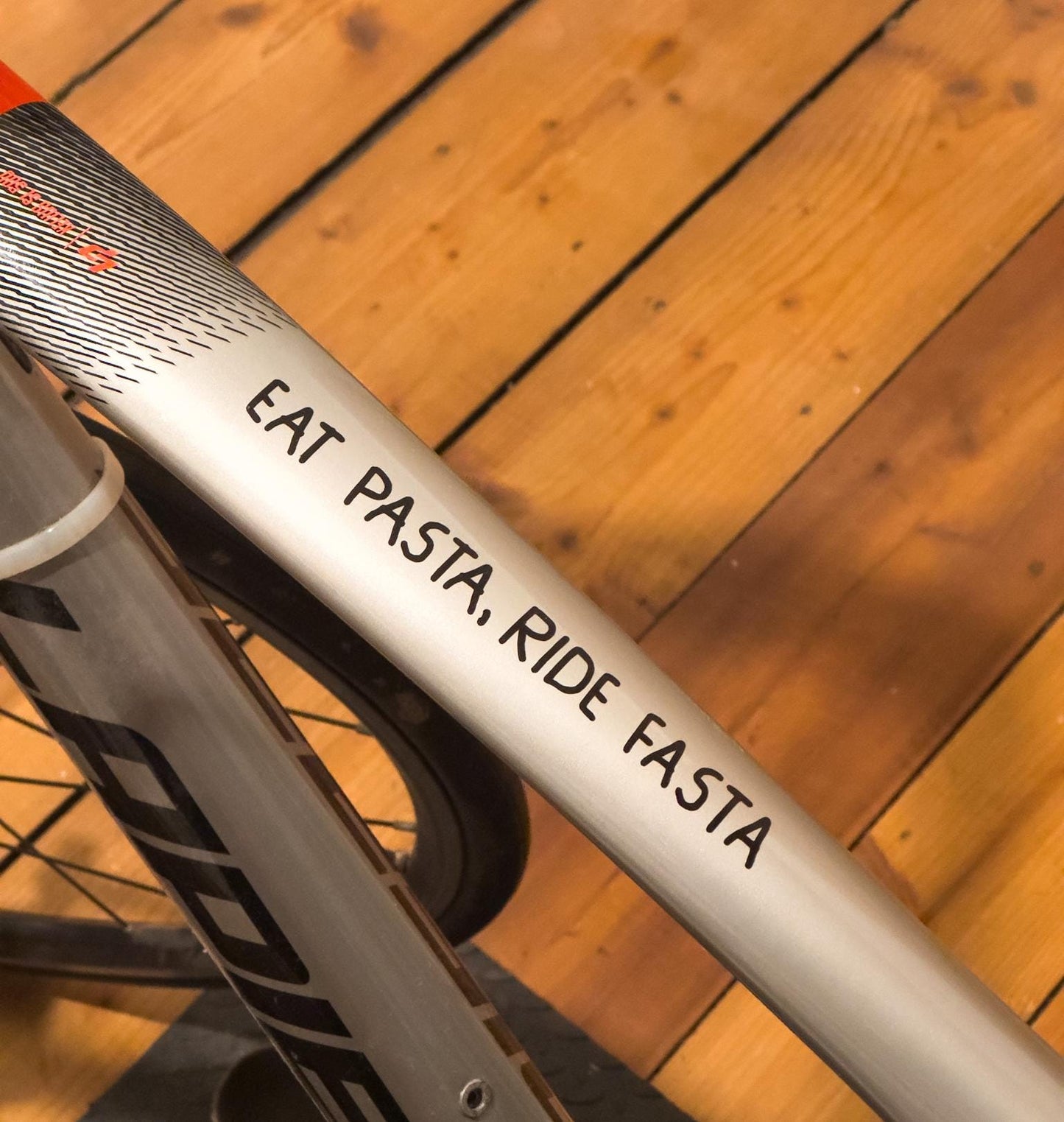 Eat pasta, ride fasta sticker, bonk - bike sticker vinyl decal, bike dekoration, carb loading - Handmade