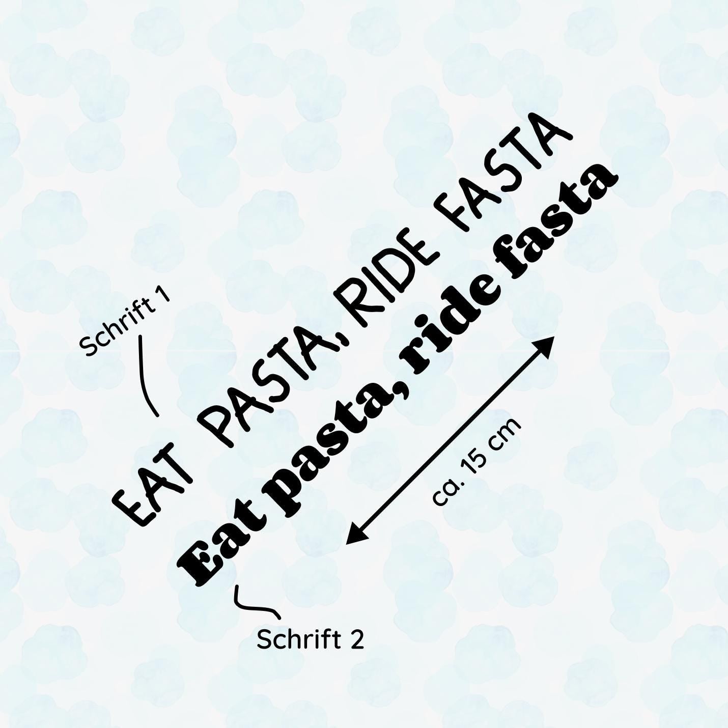 Eat pasta, ride fasta sticker, bonk - bike sticker vinyl decal, bike dekoration, carb loading - Handmade