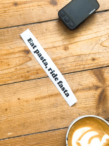 Eat pasta, ride fasta sticker, bonk - bike sticker vinyl decal, bike dekoration, carb loading - Handmade