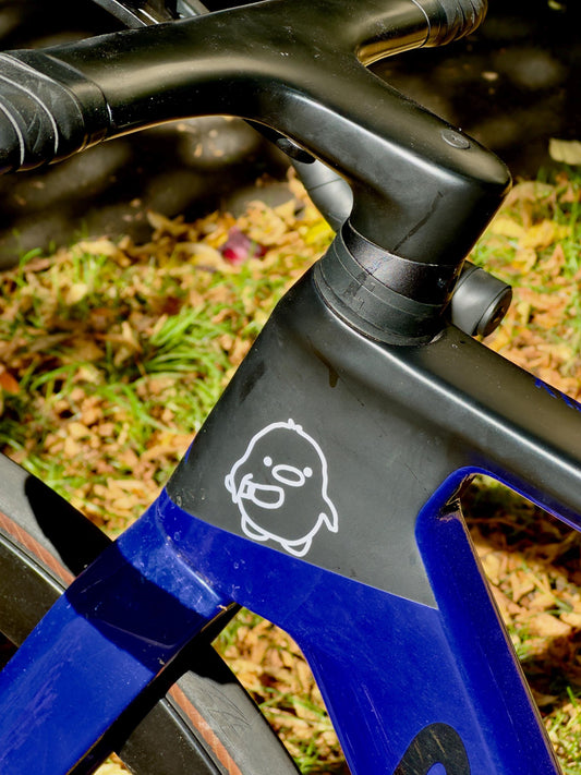 Fahrrad sticker Ente mit Messer / Duck With Knife, Vinyl, Deko, Fahrrad-Deko - Handmade