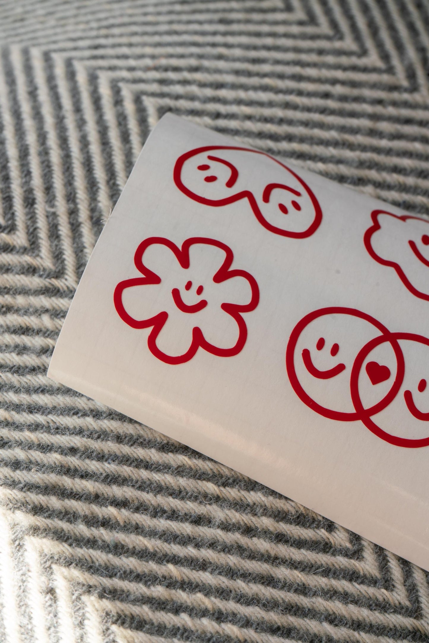 Fahrrad sticker - Happy faces und Shapes emojis - Handmade