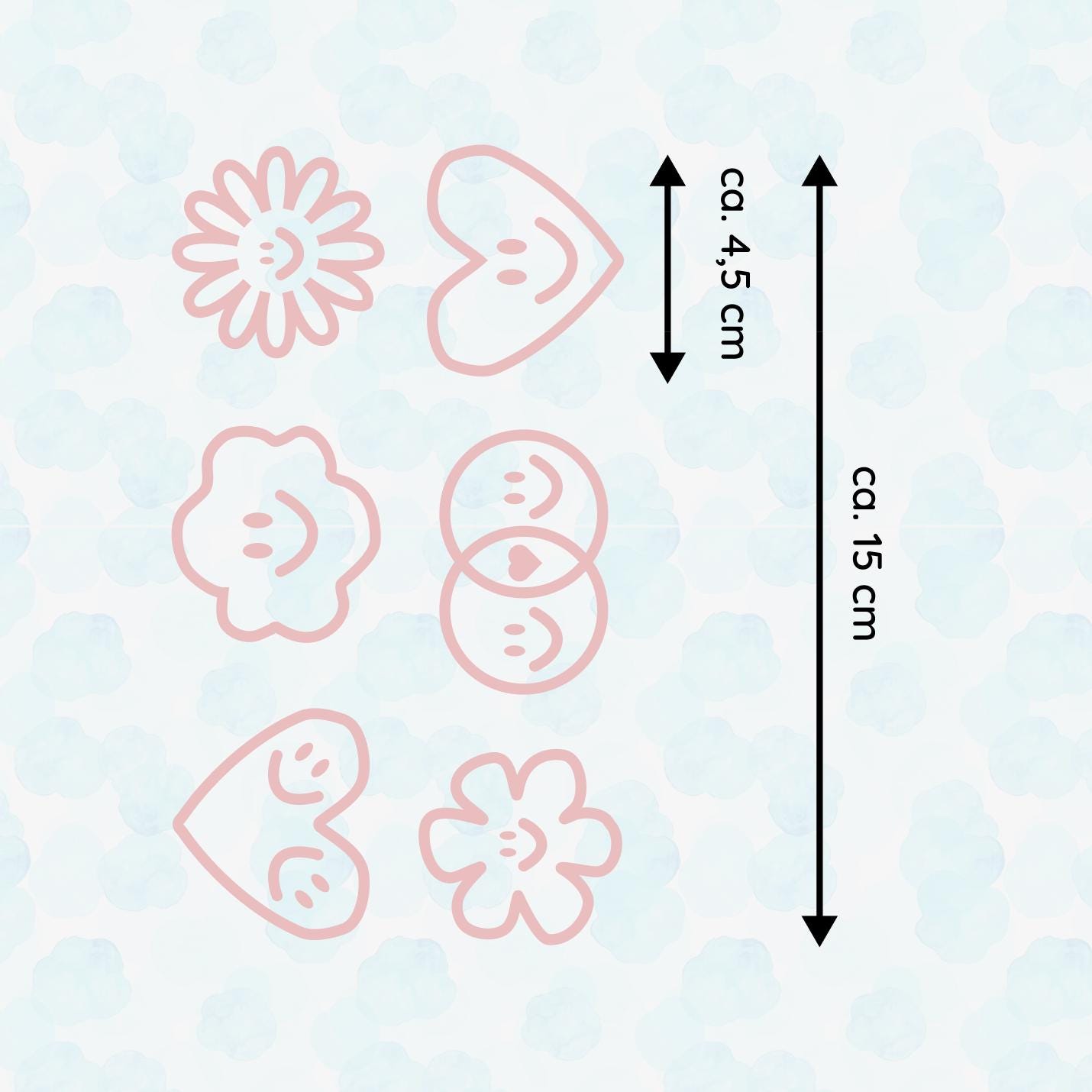 Fahrrad sticker - Happy faces und Shapes emojis - Handmade