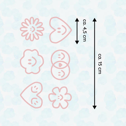 Fahrrad sticker - Happy faces und Shapes emojis - Handmade