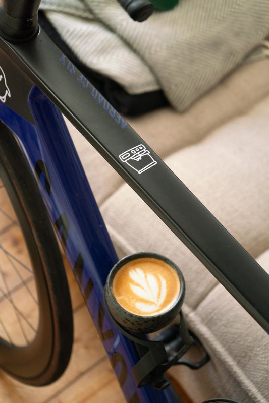 Fahrrad sticker Siebträger, Portafilter, Kaffeemaschine, Vinyl, Deko, Fahrrad-Deko - Handmade