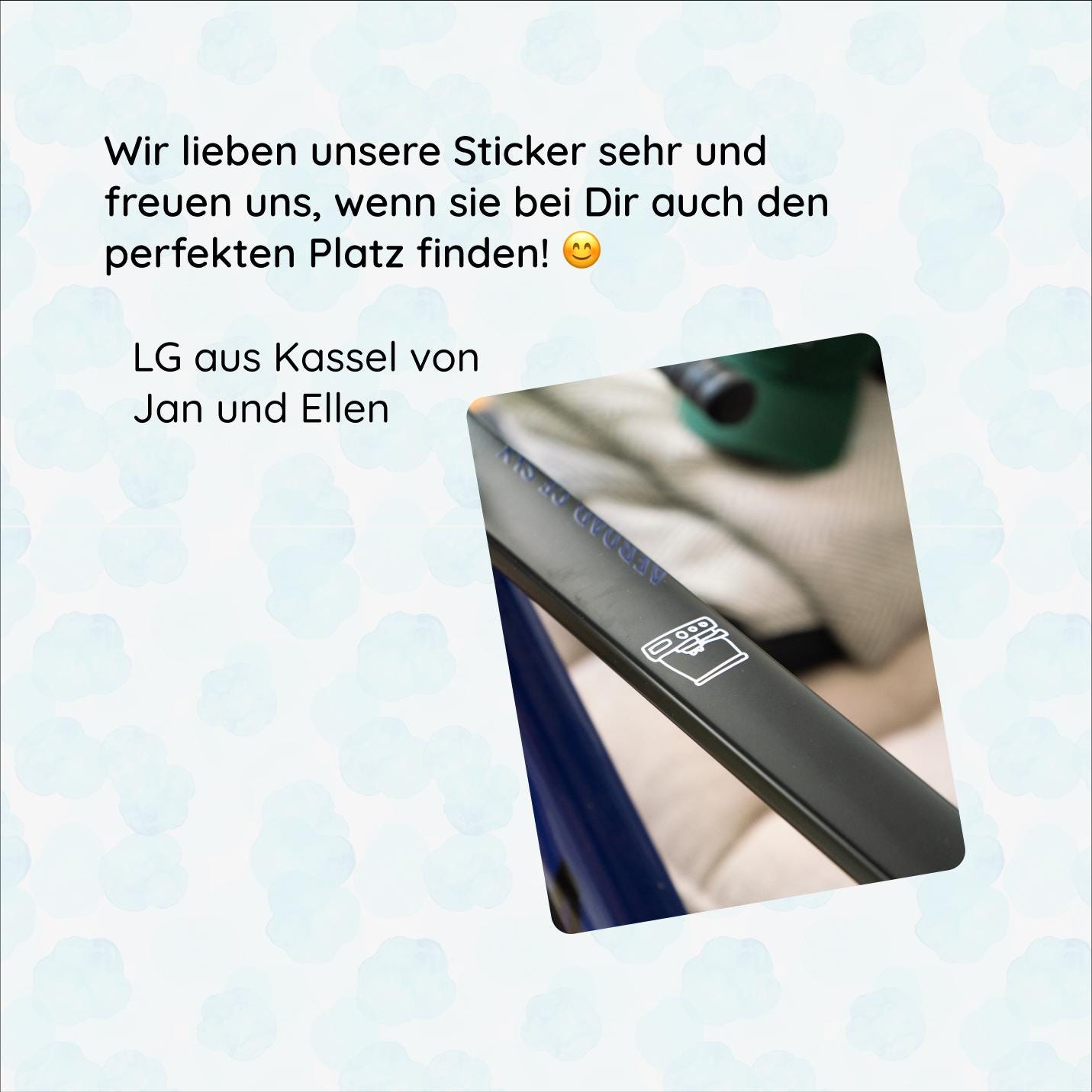 Fahrrad sticker Siebträger, Portafilter, Kaffeemaschine, Vinyl, Deko, Fahrrad-Deko - Handmade