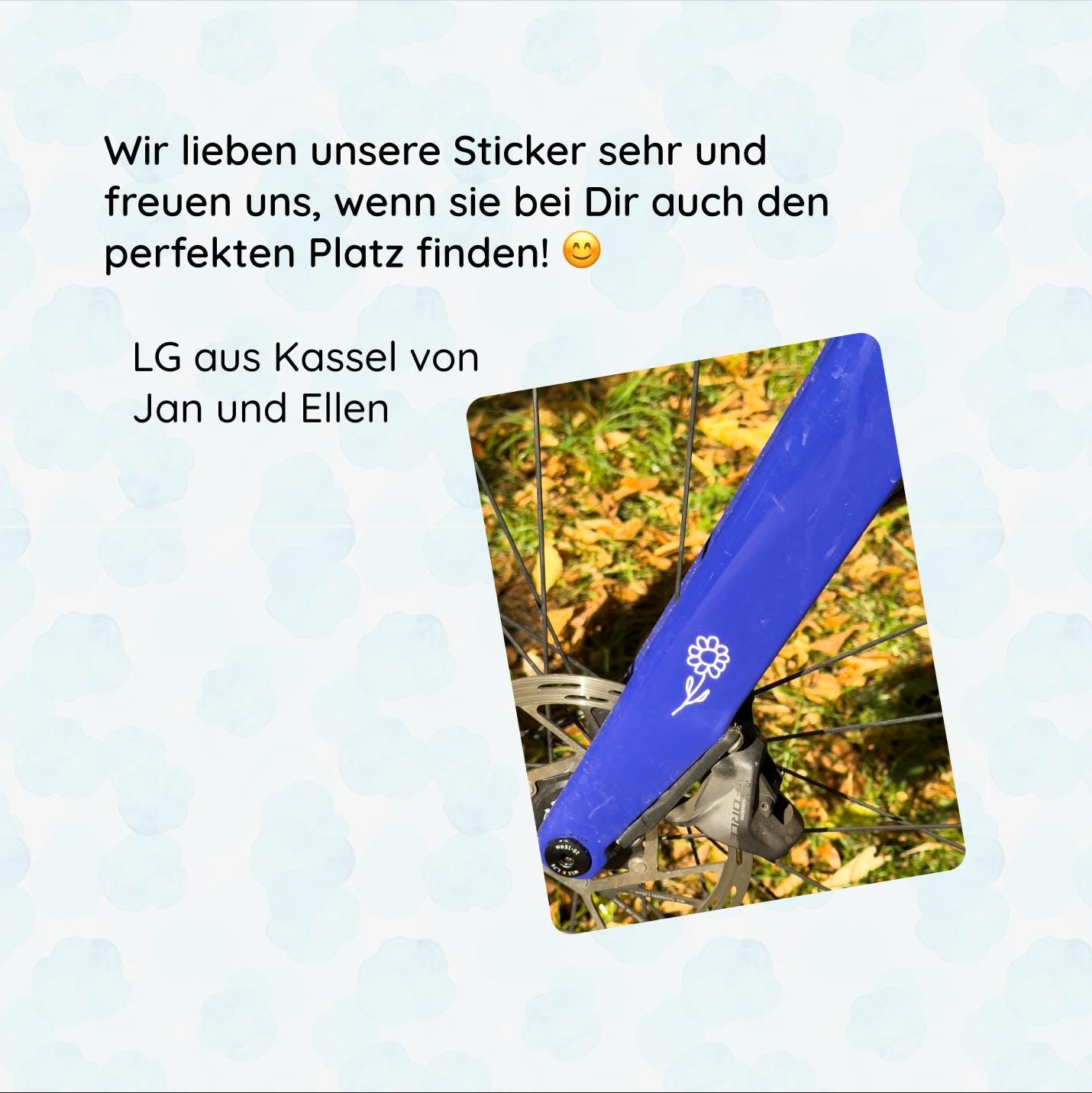 Fahrrad sticker süße Blume, Blümchen, Flower, Vinyl, Deko, Fahrrad-Deko - Handmade