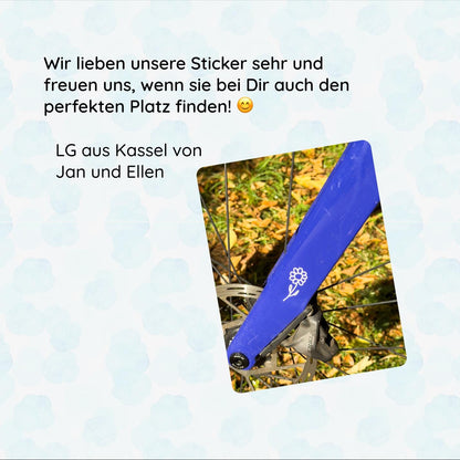 Fahrrad sticker süße Blume, Blümchen, Flower, Vinyl, Deko, Fahrrad-Deko - Handmade
