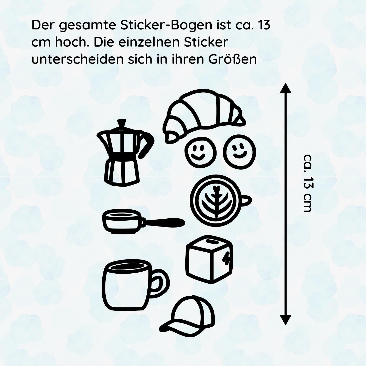 Kaffee-Lover Sticker set , Fahrrad Sticker Vinyl, Kaffee Sticker, Hipster Sticker, Fahrrad-Deko - Handmade