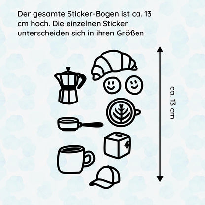 Kaffee-Lover Sticker set , Fahrrad Sticker Vinyl, Kaffee Sticker, Hipster Sticker, Fahrrad-Deko - Handmade