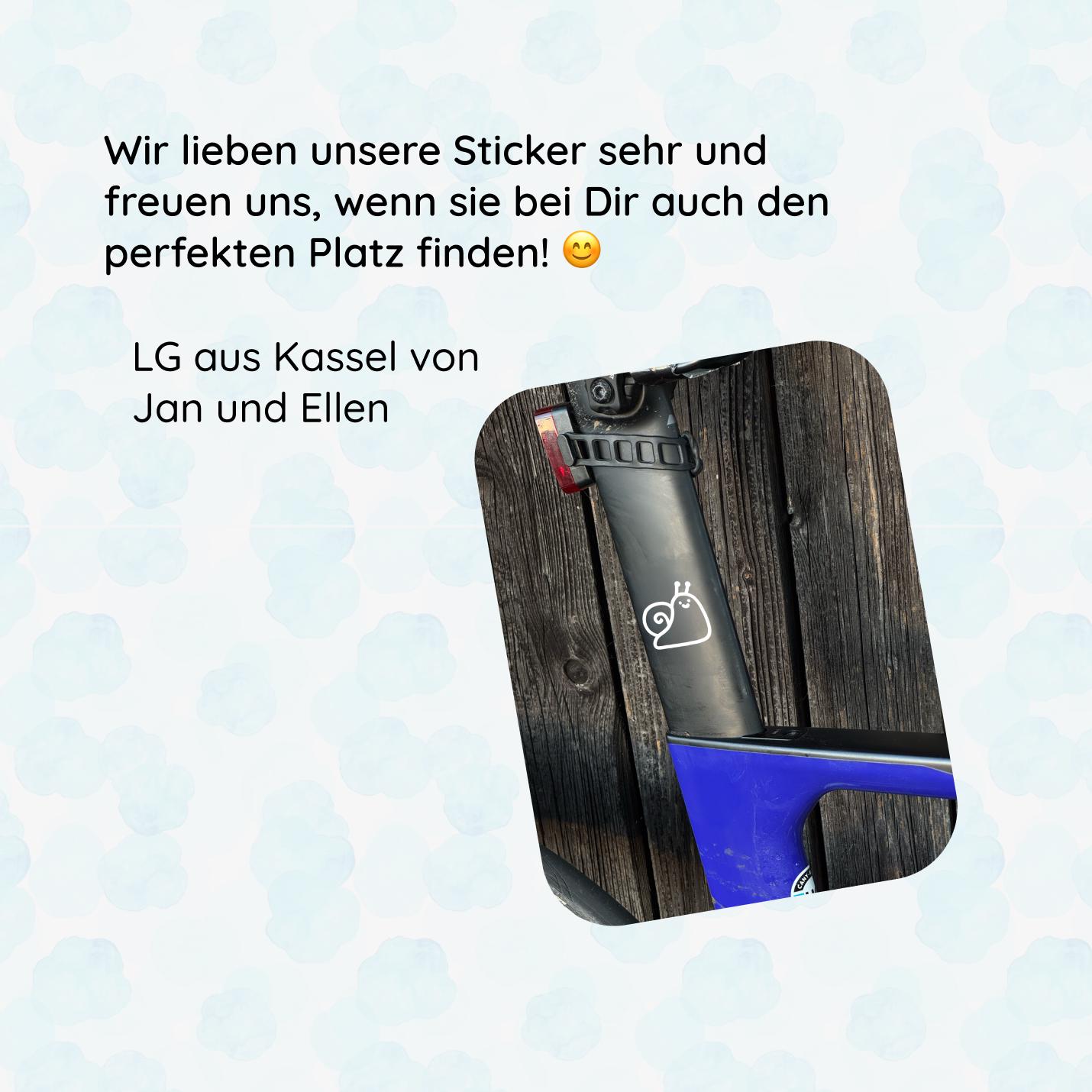 Schnecke, Fahrrad Sticker Vinyl, Snail, Langsame Maus, Deko, Fahrrad-Deko - Handmade