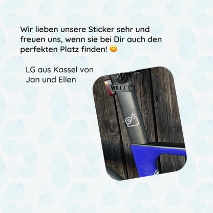 Schnecke, Fahrrad Sticker Vinyl, Snail, Langsame Maus, Deko, Fahrrad-Deko - Handmade